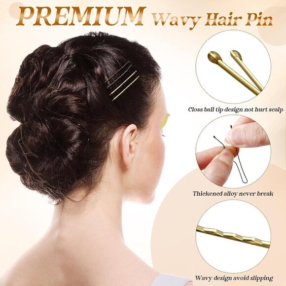 Bobby Pins Bulk 1200 Pack Metal Non Slip Wave Clips for Hairdressing Salon main image 4